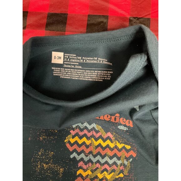 Mawut Latin America Map Baby Onesie 0-3M Blue Stretchy Cotton Blend Short Sleeve - Picture 4 of 5